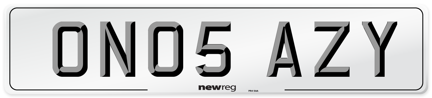ON05 AZY Number Plate from New Reg